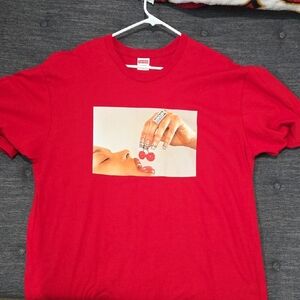 Supreme Red Graphic Short Sleeve Tee